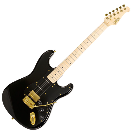 Guitarra Seizi Vintage Budokan HSS Black Gold Captadores Seizi Jutsu HSS Ponte Tremolo e Bag 10360470