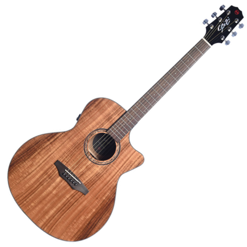 Violão Seizi Ryu Cutaway Kaizen Koa Gloss com Corpo Koa Laminado Tampo Koa Laminado Equalizador Seizi Kaizen e Tarraxas Cromadas Blindadas