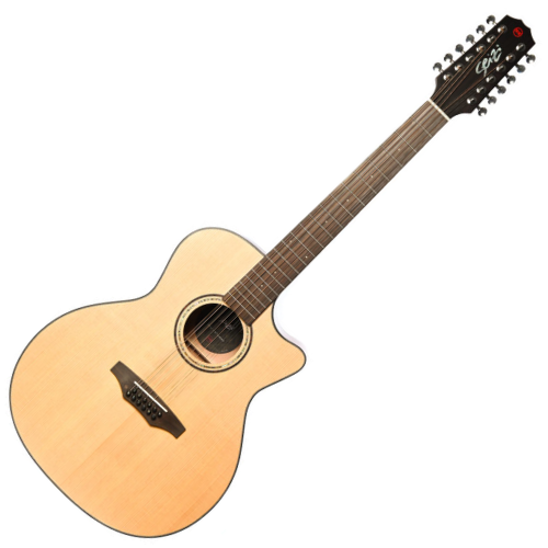 Violão Seizi Supreme Ryu Cutaway 12 Cordas Spruce Natural Satin com Corpo Spruce Sólido Fundo Ovangkol Laminado Equalizador Fishman Sonitone e Tarraxas Cromadas Blindadas 10360699