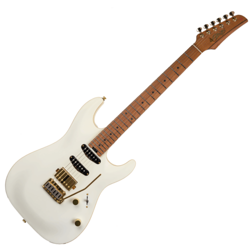 Guitarra Seizi Katana Angel HSS White Storm com Corpo Mogno Captadores Seizi Jutsu ALNICO V HSS e Ponte Flutuante 10361195