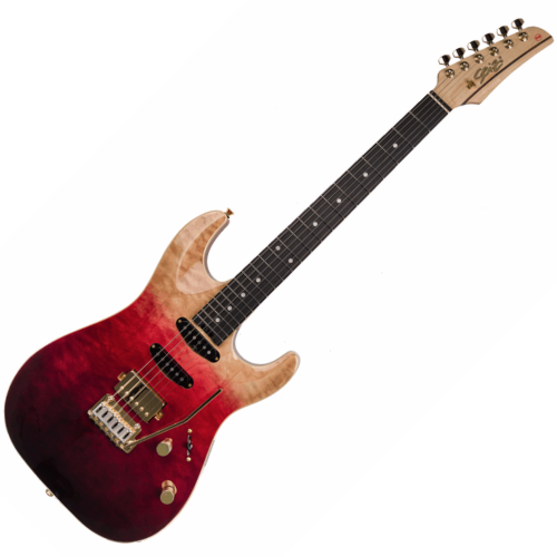 Guitarra Seizi Katana Angel HSS Tokyo Burst com Corpo Quilted Maple sobre Mogno Captadores Seizi Jutsu ALNICO V HSS e Ponte Flutuante 10361193