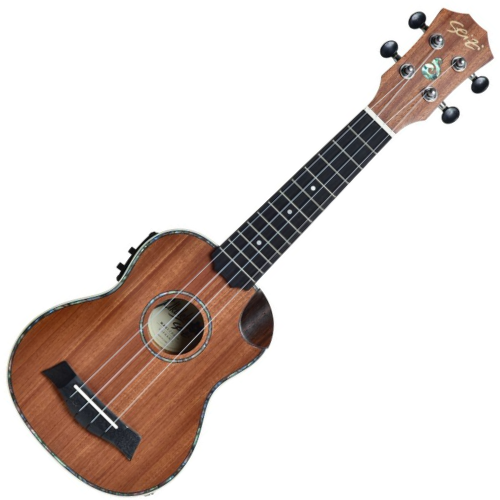 Ukulele Eletroacústico Seizi Maui Crush Soprano Sapele com Bag Half Cutaway Nut e Rastilho em Osso Encordoamento Aquila e Detalhes em Abalone 10360289