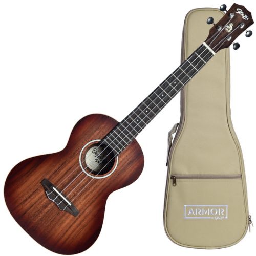 Ukulele Acústico Seizi Supreme Fiji Koa Burst Satin com Bag Solid Koa Nut e Rastilho em Osso Encordoamento Aquila e Tarraxas Vintage 10360542