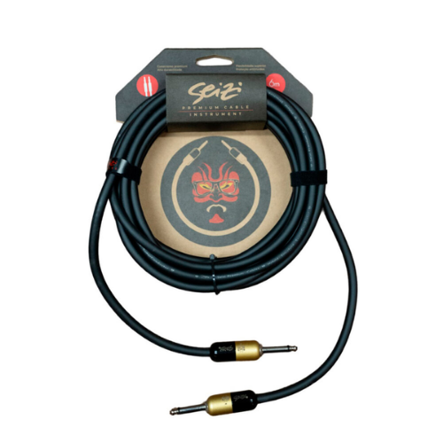 Cabo para Instrumentos Seizi Elite Cable Elite 5 Black Gold 6m com Conectores Gold e Blindagem Dupla 10361228