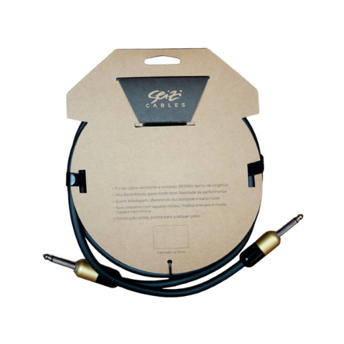 Cabo para Instrumentos Seizi Elite Cable Elite 5 Black Gold 6m com Conectores Gold e Blindagem Dupla 10361228