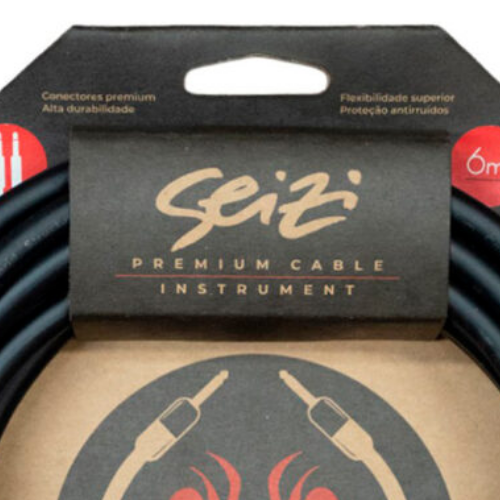 Cabo para Instrumentos Seizi Elite Cable Elite 5 Cromo 6m com Conectores Cromados e Blindagem Dupla 10361229