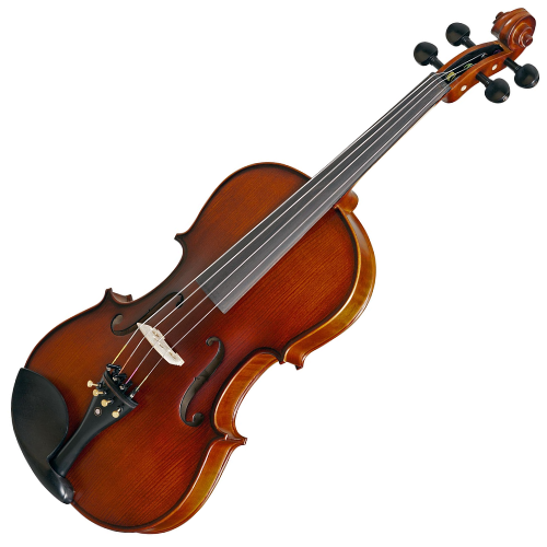 Viola de Arco Eagle VA180 4/4 com Tampo Abeto Sólido, Fundo e Laterais Maple, Acabamento Acetinado, Arco Octogonal com Crina Animal, Breu e Estojo Térmico Super Luxo Retangular