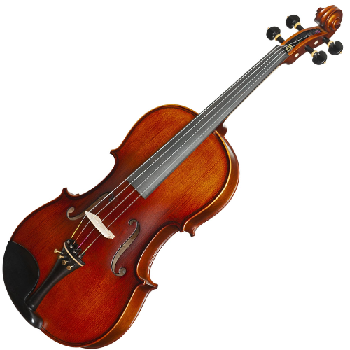 Viola de Arco Eagle VA182 4/4 com Tampo Abeto Sólido, Fundo e Laterais Maple, Acabamento Acetinado, Arco Octogonal com Crina Animal, Breu e Estojo Térmico Super Luxo Retangular