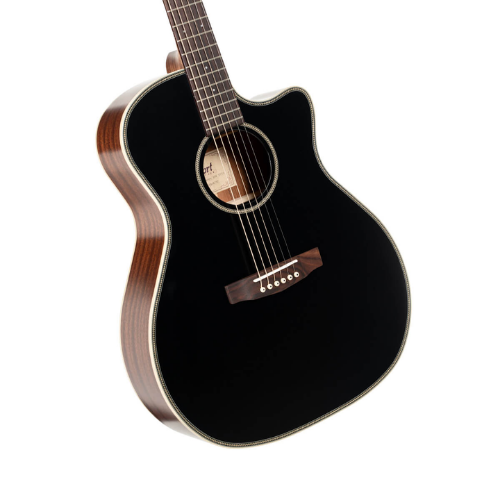 Violão Cort Essence GA4 Black Top Semi Gloss com Tampo Spruce Sólido Corpo Mahogany Equalizador Cort CE304T e Afinador Integrado