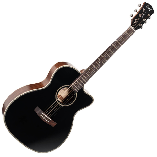 Violão Cort Essence OC4 Black Top Semi Gloss com Tampo Spruce Sólido Corpo Mahogany Equalizador Cort CE304T e Afinador Integrado