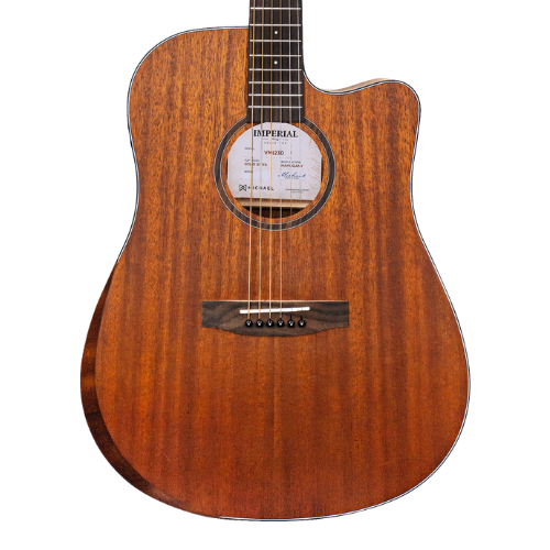 Violão Michael Imperial Top Solid Mahogany VMI230 com Tampo Mahogany Sólido Corpo Mahogany Equalizador Michael e Afinador Integrado