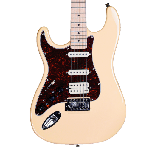 Guitarra Michael Rocker Canhota CR Cream com Captadores Humbucker Equalizador Integrado e Afinador