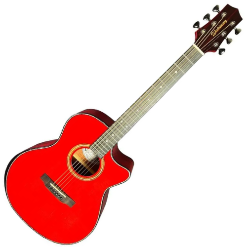 Violão Eletroacústico Waldman GCEX-1841 RD Vermelho Brilhante Grand Auditorium com Tampo Solid Spruce Pré EQ-4RTX e Bag