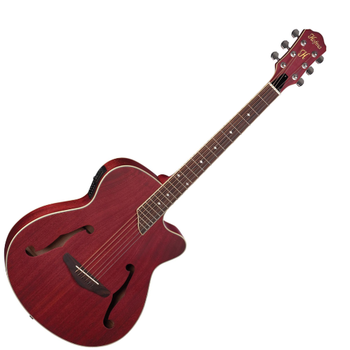 Violão Eletroacústico Hofma HMF240 STRD Folk com Tampo Sapele Maciço Pré-Amplificador Audisys Promix XR Equalizador 3 Bandas Afinador Integrado Acabamento Vermelho Brilhante