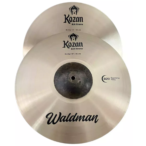 **Kit de Pratos Bateria Waldman Kozan KOZ-141620/B 14" 16" 20" com Liga B20 Som Equilibrado e Versátil Acabamento Natural Bronze