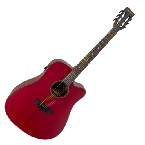 Violão Eletroacústico Waldman Blastone Grand DCEX-641 Aço Transparent Red Top com Equalizador Integrado e Afinador