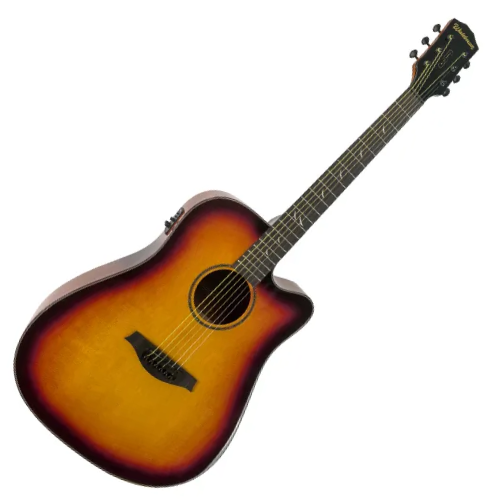 Violão Eletroacústico Waldman Blastone Grand DCEX-741 Aço Red Burst com Equalizador Integrado e Afinador