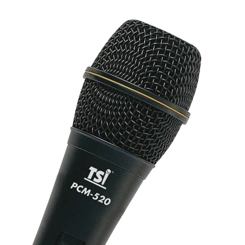 Microfone com Fio TSI PCM 520 Condensador Unidirecional Cardioide com Chave Magnética e Cabo Balanceado