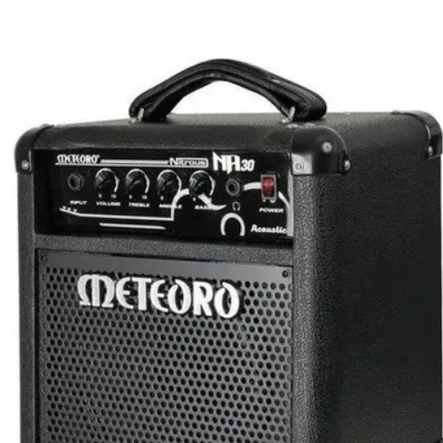 Amplificador Meteoro Nitrous NA30 30W 8 Polegadas para Violão Eletroacústico com Falante 8" Tweeter Piezo Equalizador 3 Bandas Entrada Auxiliar e Saída de Fones para Prática e Apresentações