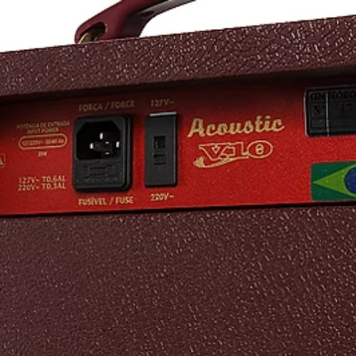 Amplificador Meteoro Acoustic V10 10W 6 Polegadas para Violão Eletroacústico com Falante 6" Acabamento Primoroso em Courvin Especial Vermelho