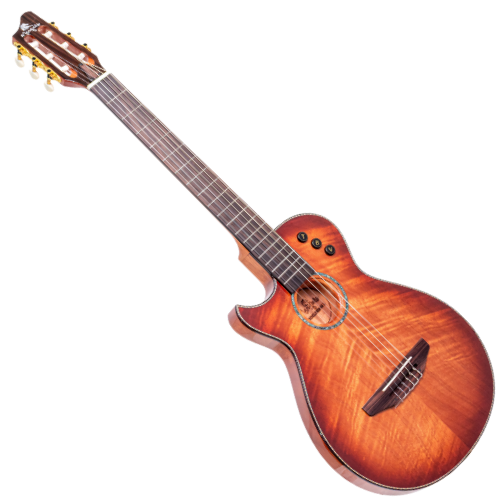 Violão Eletroacústico Nylon Marquês VN-14 MGT EQ LH Canhoto Mahogany Brilho com Corpo Flat Anatômico Cutaway e Pré MQ3