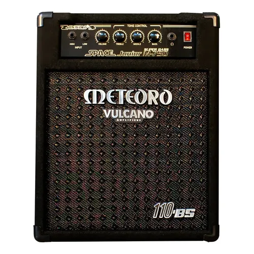 Amplificador Meteoro Space Jr. Super Bass M750 75W 10 Polegadas para Contrabaixo com Falante 10" e Entradas Hi/Low para Som de Alta Definição em Formato Monitor Compacto