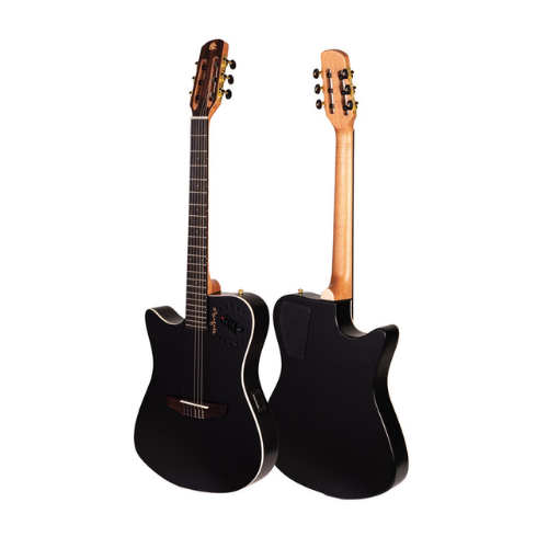 Violão Eletroacústico Marquês Canhoto VN12 BKS EQ Preto Fosco com Tampo Fundo e Laterais em Sapele Braço em Cedro Escala em Blackwood com 19 Trastes em Alpaca Cutaway Equalizador Ativo 4 Bandas