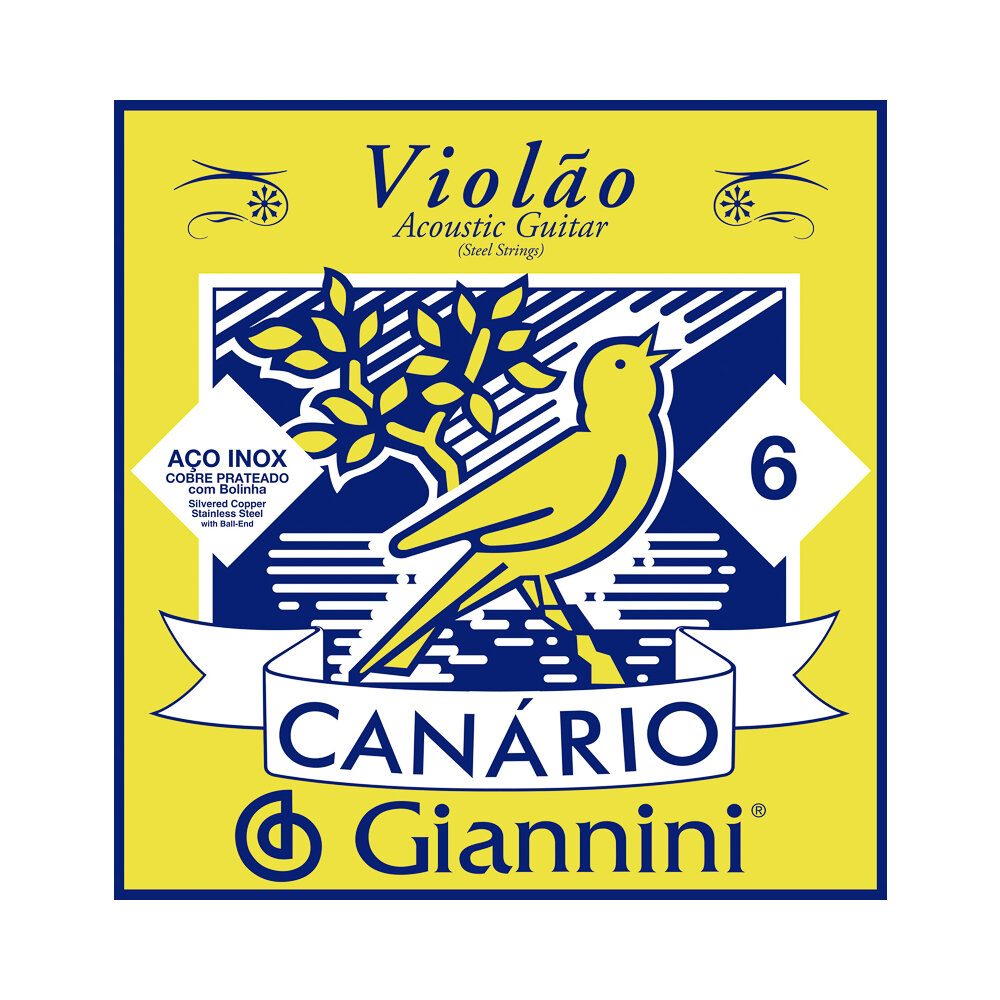 Corda Avulsa Violão Aço 6 Bolinha Giannini Canário GESWB6