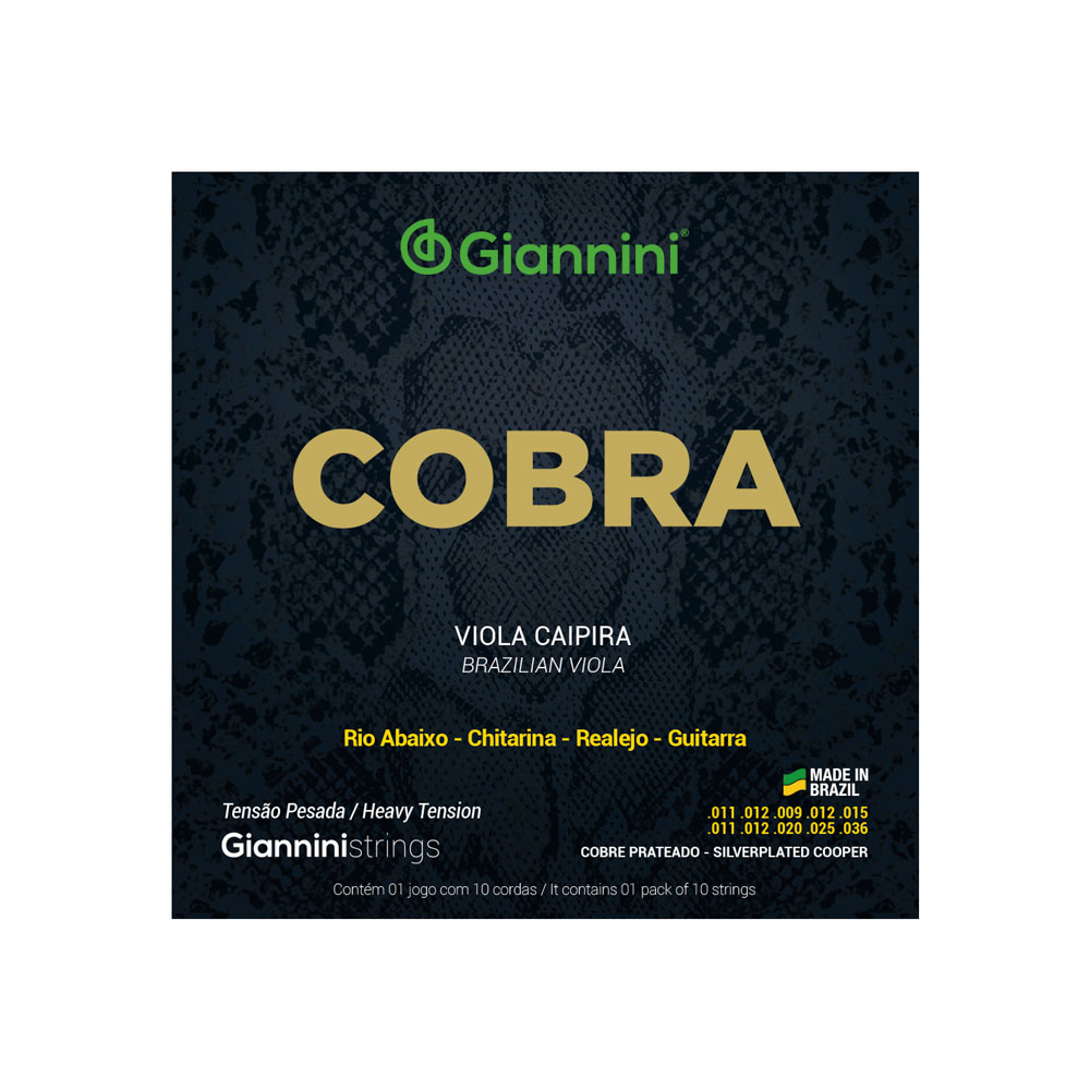 Encordoamento Viola Caipira Rio Abaixo Giannini Cobra GESVP