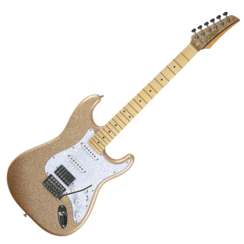 Guitarra Seizi Fun Katana Musashi HSS Desert Gold Sparkle Captadores Chidori HSS Ponte Tremolo e Bag 10360988