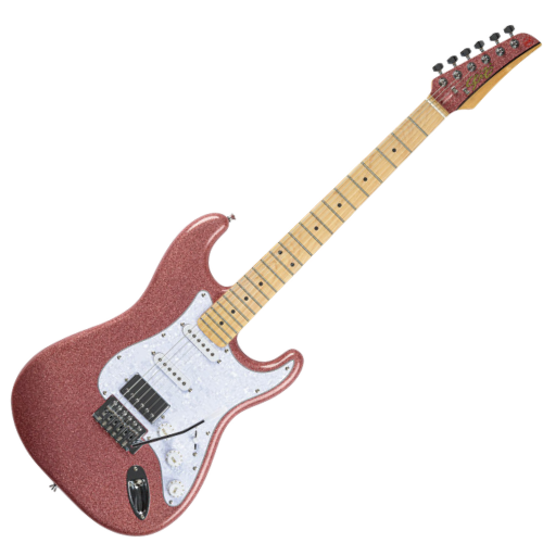 Guitarra Seizi Fun Katana Musashi HSS Rose Gold Sparkle Captadores Chidori HSS Ponte Tremolo e Bag 10360989