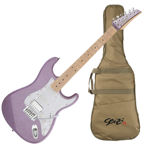 Guitarra Seizi Fun Katana Musashi HSS Maple Purple Sparkle Captadores Chidori HSS Ponte Tremolo e Bag 10361154