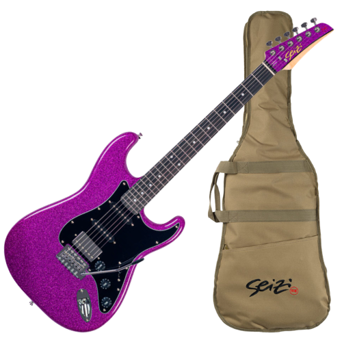 Guitarra Seizi Fun Katana Musashi HSS Dark Purple Sparkle Captadores Chidori HSS Ponte Tremolo e Bag 10361257