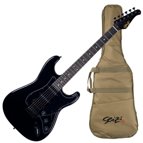Guitarra Seizi Fun Vintage Budokan HSS All Black Captadores Chidori HSS Ponte Tremolo e Bag 10361264