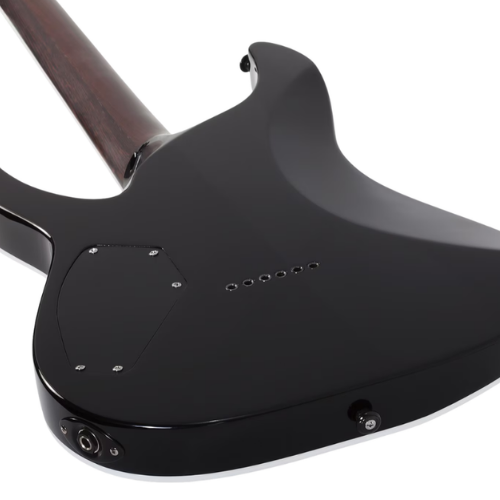 Guitarra Schecter Reaper-6 Custom Gloss Black com Corpo em Mogno Braço Maple Bolt-on Perfil Thin Escala em Ébano com Captadores Schecter Diamond Razor HH Ponte TonePros Tune-O-Matic 2177