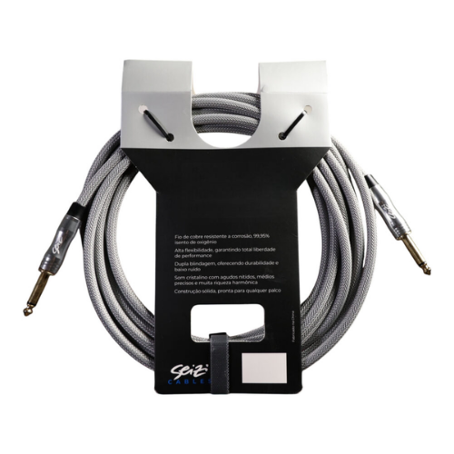 Cabo Seizi Cable Energy P10 x P10 Silver Grey 6m para Guitarra Violão Contrabaixo Ukulele 10360996