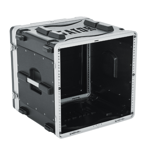 Case para Periférico Gator 10U Polietileno 19" GR 10L com Estrutura em Polietileno Ultra Resistente Alças Ergonômicas Travas Reforçadas Rodas e Tampa Frontal Removível Proteção Robusta e Prática para Rack 10 Unidades 19"