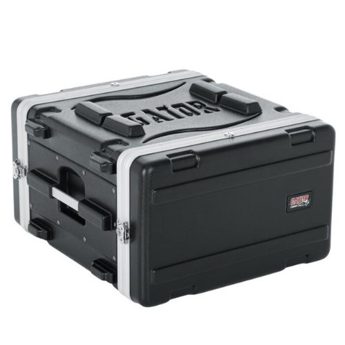 Case para Periférico Gator 6U Polietileno 19 GR 6L com Estrutura em Polietileno Ultra Resistente Alças Ergonômicas Travas Reforçadas Rodas e Tampa Frontal Removível Proteção Robusta e Prática para Rack 6 Unidades 19"