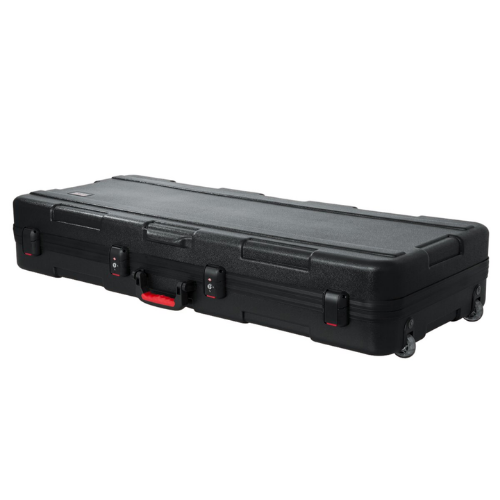 Case para Teclado Gator GTSA Key 61 Moldado 5/8" com Rodinhas para Teclados de 61 Teclas com Estrutura Moldada Ultra Resistente Interior Acolchoado Alças Ergonômicas Travas Reforçadas e Rodas para Transporte