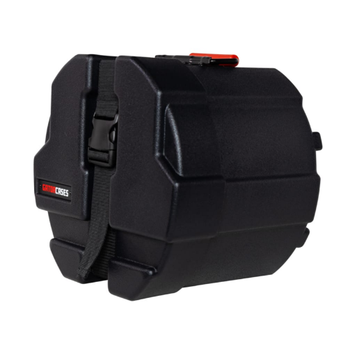 Case para Tom de Bateria Gator GPC 0808 8x8 com Estrutura Rotomoldada Ultra Resistente Interior em Microveludo Vermelho com Espuma Acolchoada Alças Ergonômicas Travas Reforçadas e Sistema de Empilhamento Gator Grooves