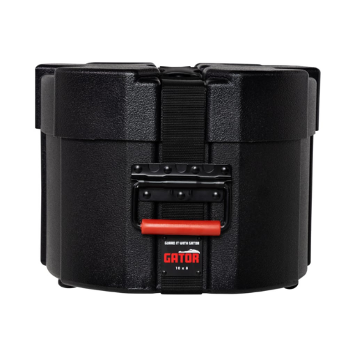 Case para Tom de Bateria Gator GPC 1008 10x8 com Estrutura Rotomoldada Ultra Resistente Interior em Microveludo Vermelho com Espuma Acolchoada Alças Ergonômicas Travas Reforçadas e Sistema de Empilhamento Gator Grooves