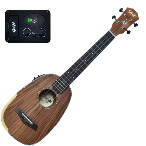 Ukulele Tenor Eletroacústico Seizi Bora Bora Plus Pineapple Tenor Koa Nut e Rastilho em Osso Roseta e Friso em Abalone e Bag Deluxe 10360369