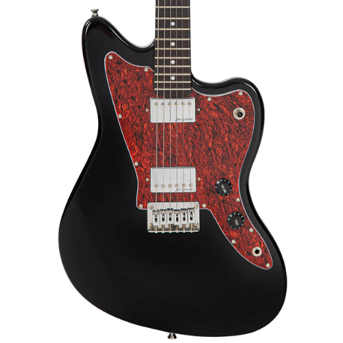 Guitarra Vintage V50 Coaster Series Gloss Black com Corpo Basswood Braço Maple Escala Rosewood 22 Trastes 2 Humbuckers Entwistle Ponte Hardtail