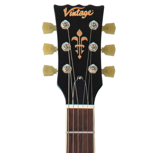 Guitarra Vintage VSA500B Reissued Bigsby Cherry Red com Corpo Maple Braço Mogno Escala Rosewood 22 Trastes 2 Humbuckers Wilkinson Ponte TOM com Bigsby