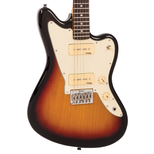Guitarra Vintage V65 Reissued Hardtail Tobacco Sunburst com Corpo Alder Braço Maple Escala Rosewood 22 Trastes 2 Captadores Soapbar Wilkinson Ponte Hardtail