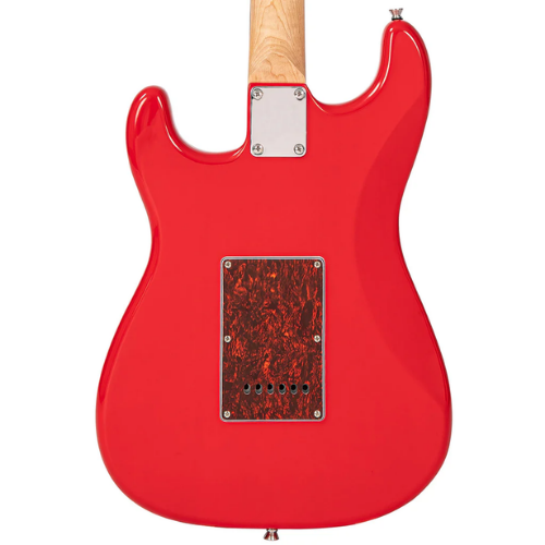 Guitarra Vintage V60 Coaster Series Gloss Red com Corpo Paulownia Braço Maple Escala Rosewood 22 Trastes 3 Captadores Single Coil Entwistle Ponte Vibrato