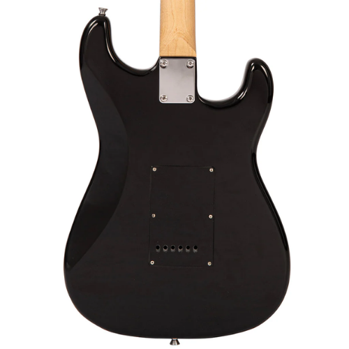 Guitarra Canhota Vintage V60 Coaster Series Boulevard Black com Corpo Paulownia Braço Maple Escala Rosewood 22 Trastes 3 Captadores Single Coil Entwistle Ponte Vibrato