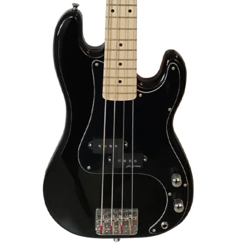 Contrabaixo Vintage V30 Maple Coaster Series Gloss Black com Corpo Paulownia Braço Maple Escala Maple 20 Trastes Captador Split Coil Entwistle Ponte P-Bass