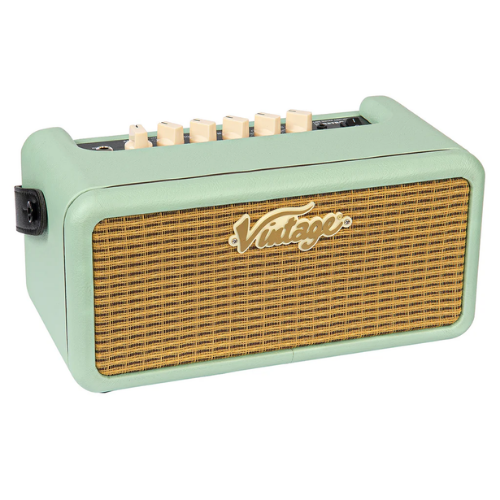 Amplificador Vintage Retro 15W DSP Mint Green com 2x3" Speakers 8 Amp Models 4 Efeitos Pré-amplificador USB e Ext Speaker Out
