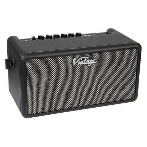 Amplificador Vintage Retro 25W DSP Black com 2x5" Speakers 8 Amp Models 6 Efeitos USB Recording e Ext Speaker Out